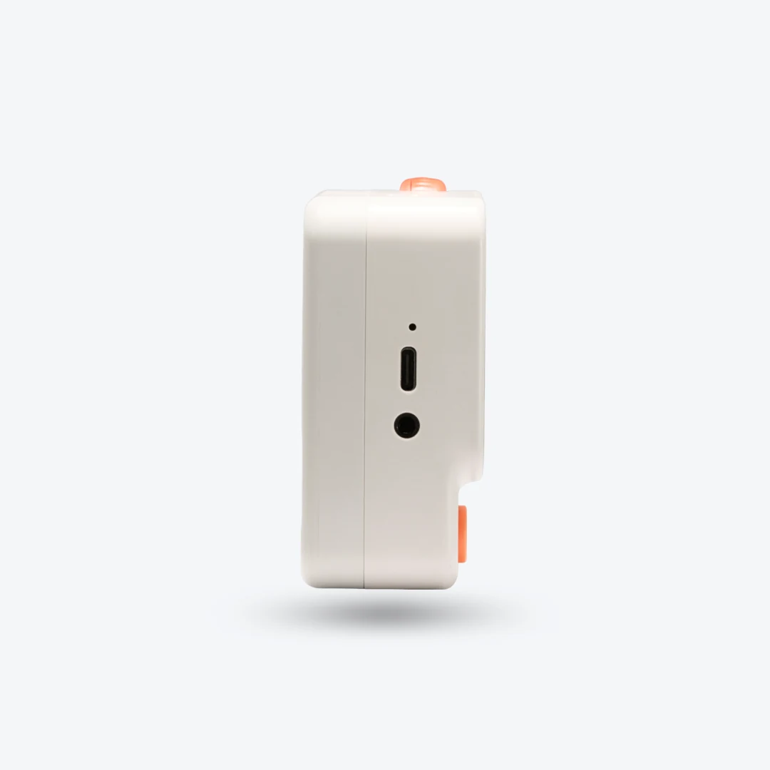 Side view of the Nowa device showing the USB-C port and headphone jack